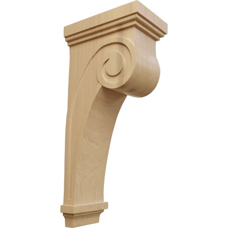 Ekena Millwork 6 1/4"W x 10"D x 22"H Scroll Corbel, Cherry COR06X10X22SCCH